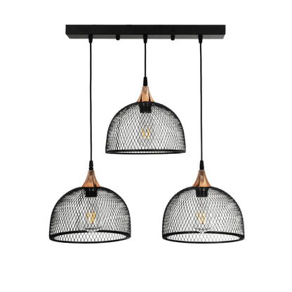 GLIND 201-0082 Vintage Κρεμαστό Φωτιστικό Οροφής με Ντουί 3 x E27 AC 220-240V IP20 - Μαύρο - Μ55 x Π25 x Υ70