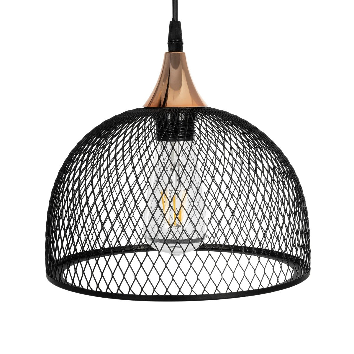 GLIND 201-0082 Vintage Κρεμαστό Φωτιστικό Οροφής με Ντουί 3 x E27 AC 220-240V IP20 - Μαύρο - Μ55 x Π25 x Υ70