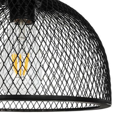 GLIND 201-0082 Vintage Κρεμαστό Φωτιστικό Οροφής με Ντουί 3 x E27 AC 220-240V IP20 - Μαύρο - Μ55 x Π25 x Υ70