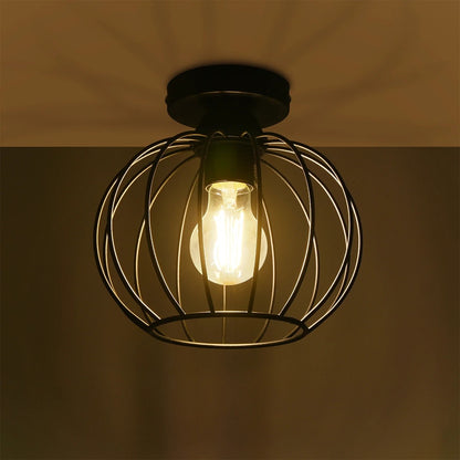 BITUIN 201-0116 Μοντέρνο Φωτιστικό Οροφής με Ντουί 1 x E27 AC 220-240V IP20 - Μαύρο - Μ21 x Π21 x Υ18