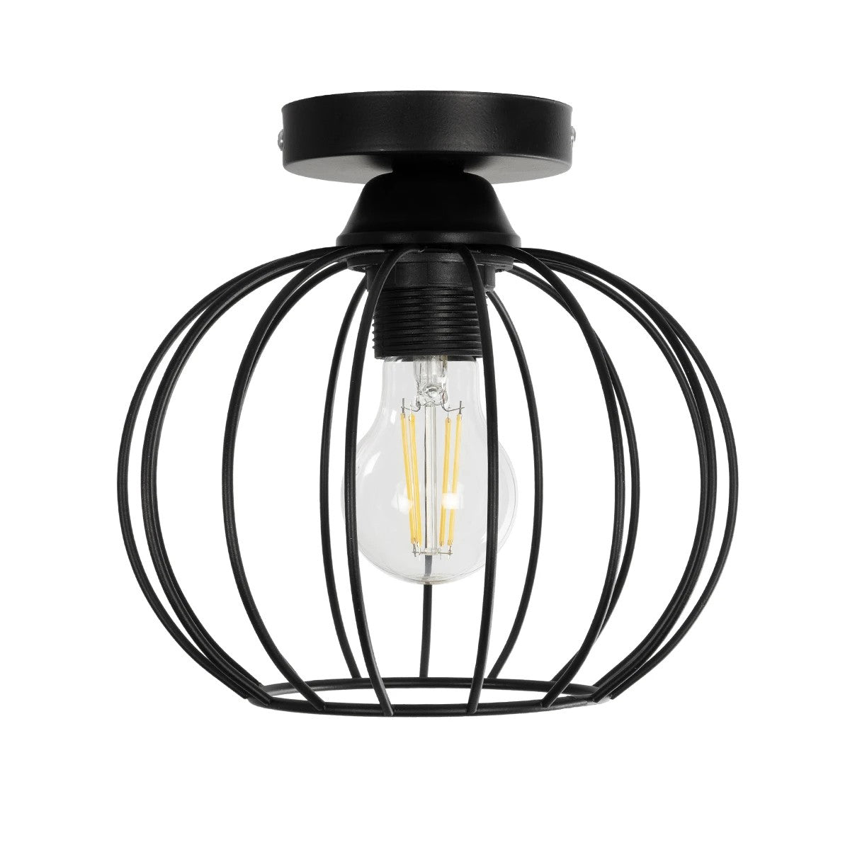 BITUIN 201-0116 Μοντέρνο Φωτιστικό Οροφής με Ντουί 1 x E27 AC 220-240V IP20 - Μαύρο - Μ21 x Π21 x Υ18