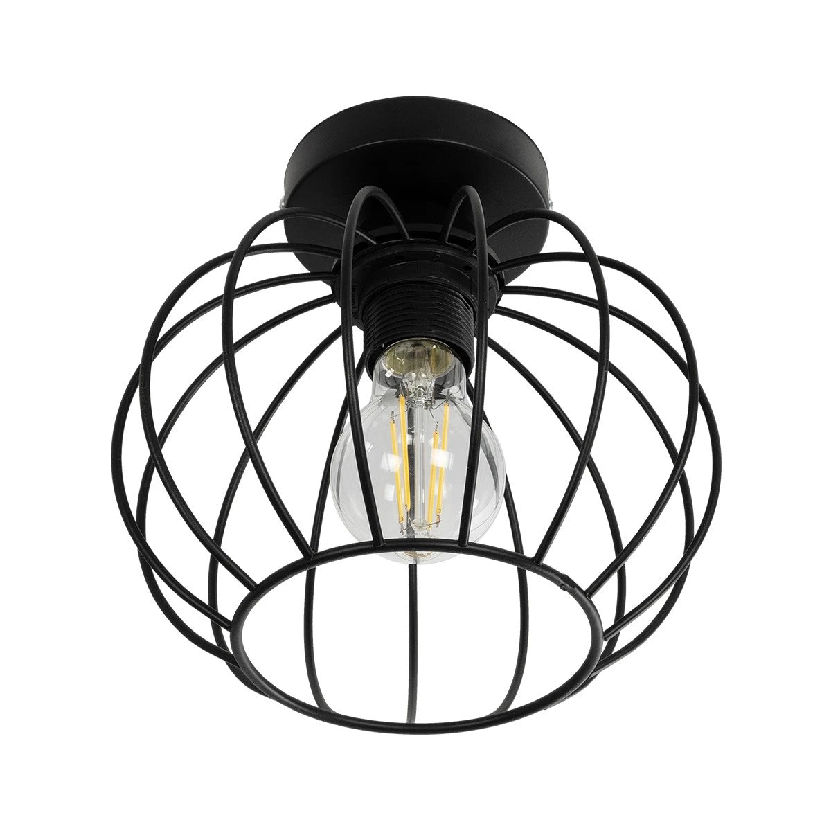 BITUIN 201-0116 Μοντέρνο Φωτιστικό Οροφής με Ντουί 1 x E27 AC 220-240V IP20 - Μαύρο - Μ21 x Π21 x Υ18