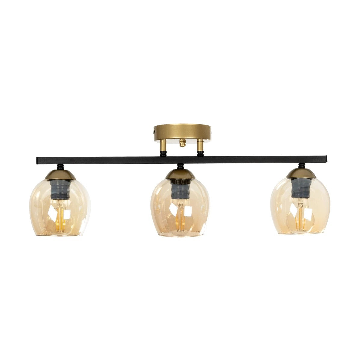 RADIUS 201-0122 Vintage Φωτιστικό Οροφής με Ντουί 3 x E27 AC 220-240V IP20 - Χρυσό, Μαύρο & Μελί- Μ60 x Π13 x Υ16