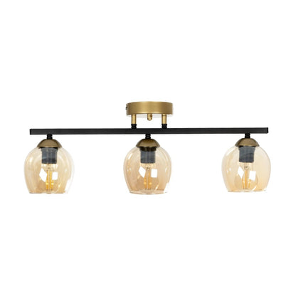 RADIUS 201-0122 Vintage Φωτιστικό Οροφής με Ντουί 3 x E27 AC 220-240V IP20 - Χρυσό, Μαύρο & Μελί- Μ60 x Π13 x Υ16