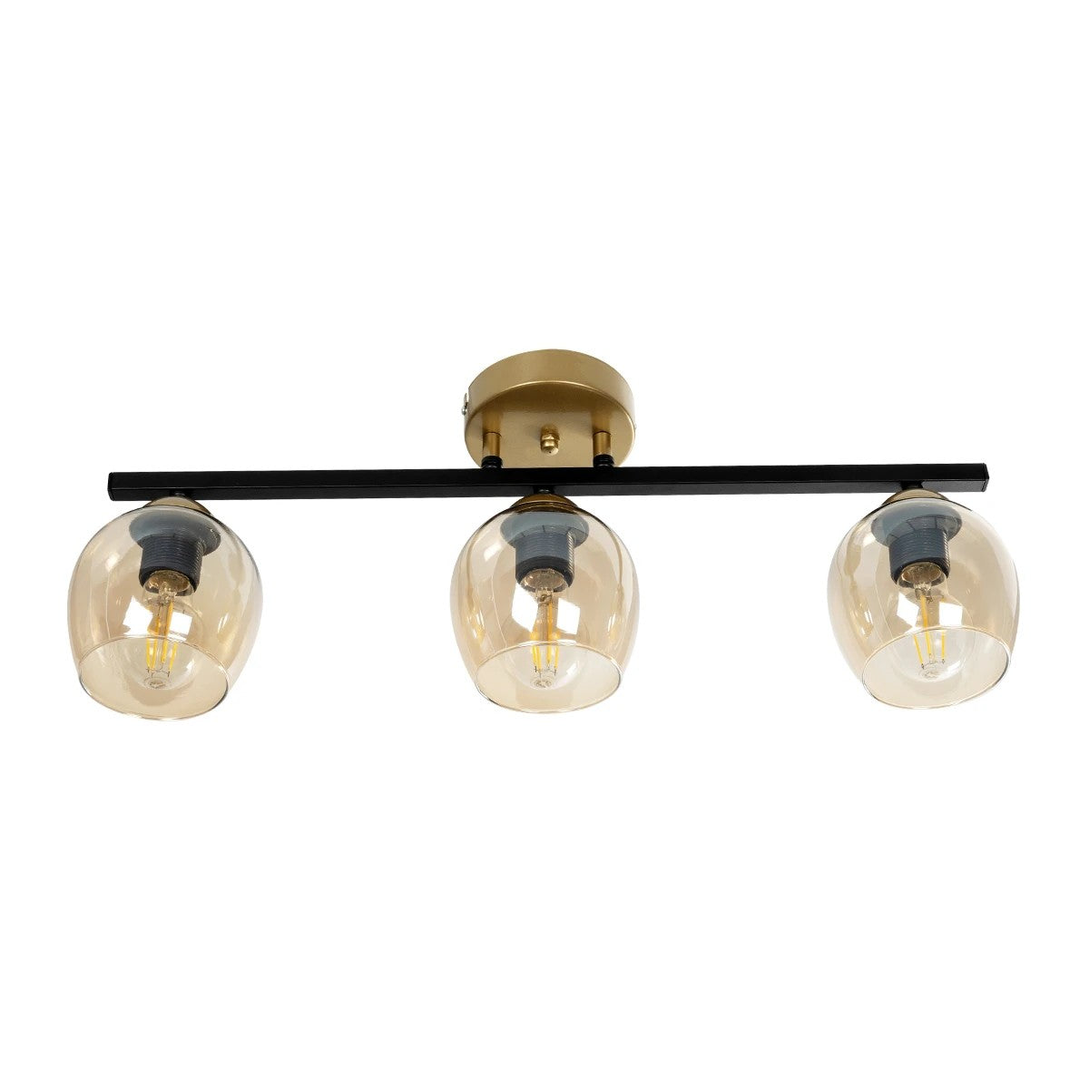 RADIUS 201-0122 Vintage Φωτιστικό Οροφής με Ντουί 3 x E27 AC 220-240V IP20 - Χρυσό, Μαύρο & Μελί- Μ60 x Π13 x Υ16