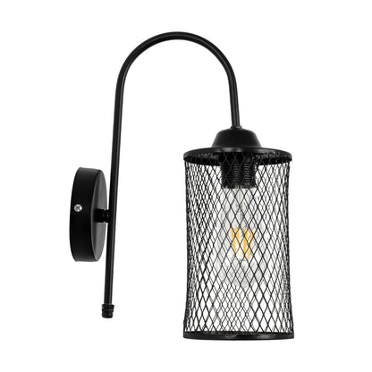 HANDANG 201-0123 Vintage Φωτιστικό Τοίχου - Απλίκα με Ντουί 1 x E27 AC 220-240V IP20 - Μαύρο - Μ12 x Π24 x Υ34