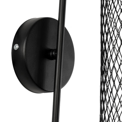 HANDANG 201-0123 Vintage Φωτιστικό Τοίχου - Απλίκα με Ντουί 1 x E27 AC 220-240V IP20 - Μαύρο - Μ12 x Π24 x Υ34