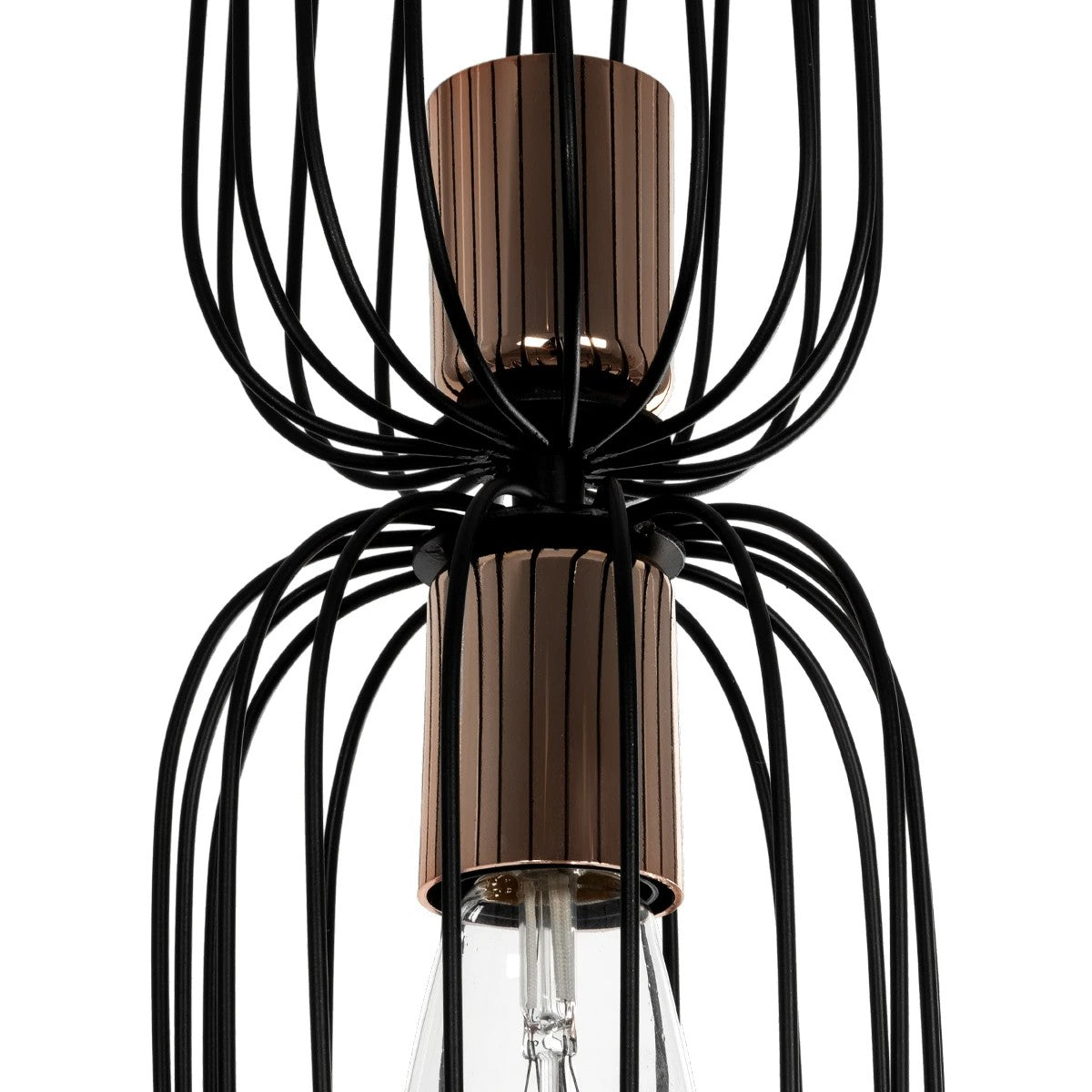 LAVERA 201-0124 Vintage Κρεμαστό Φωτιστικό Οροφής με Ντουί 1 x E27 AC 220-240V IP20 - Μπρονζέ & Μαύρο - Μ14 x Π14 x Υ44