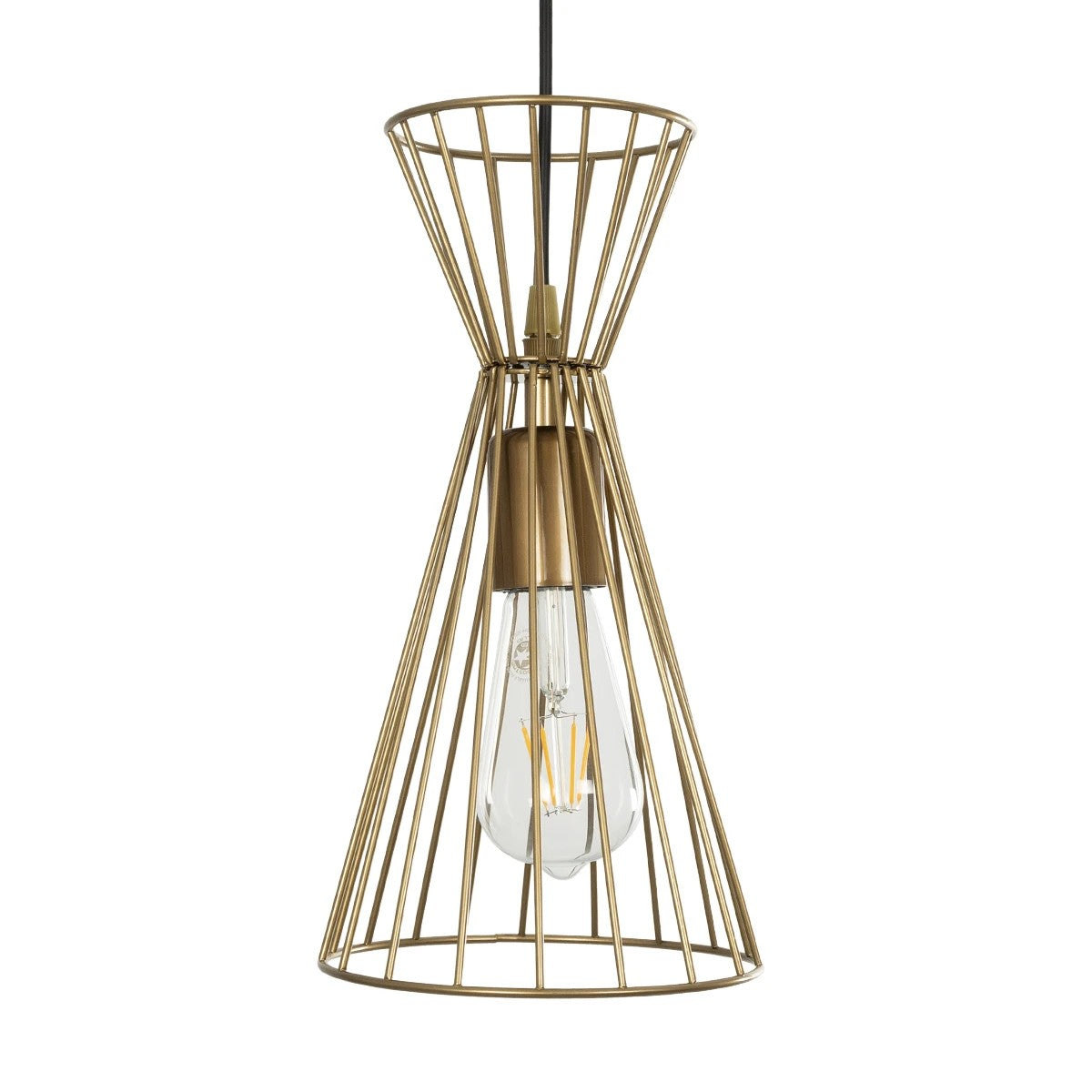 FLIXIO 201-0126 Vintage Κρεμαστό Φωτιστικό Οροφής με Ντουί 3 x E27 AC 220-240V IP20 - Χρυσό - Μ40 x Π40 x Υ70