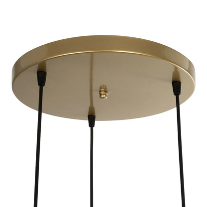 FLIXIO 201-0126 Vintage Κρεμαστό Φωτιστικό Οροφής με Ντουί 3 x E27 AC 220-240V IP20 - Χρυσό - Μ40 x Π40 x Υ70