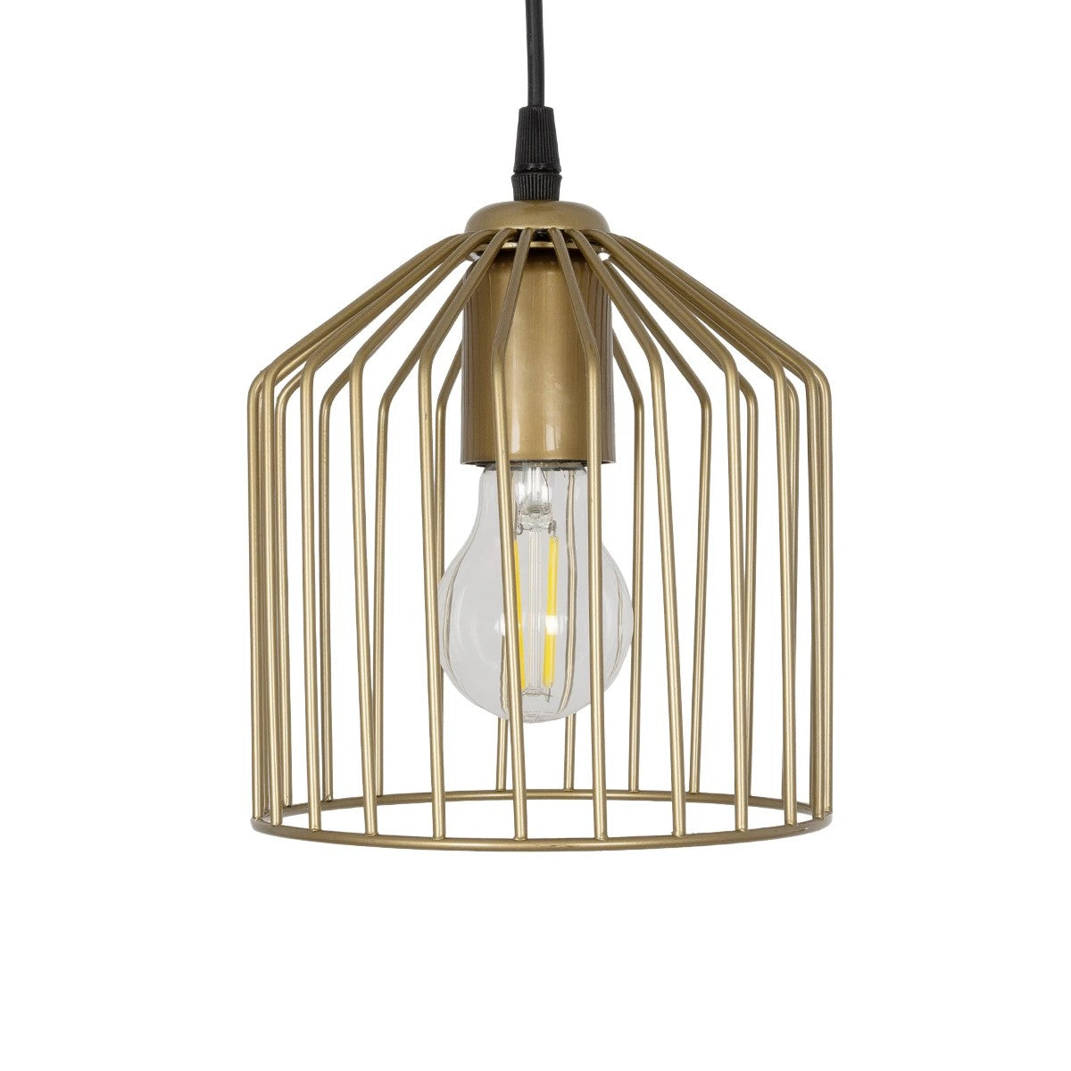 FLIXIO 201-0138 Vintage Κρεμαστό Φωτιστικό Οροφής με Ντουί 3 x E27 AC 220-240V IP20 - Χρυσό - Μ30 x Π30 x Υ70