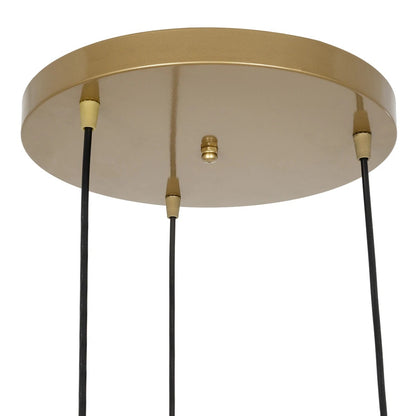 FLIXIO 201-0138 Vintage Κρεμαστό Φωτιστικό Οροφής με Ντουί 3 x E27 AC 220-240V IP20 - Χρυσό - Μ30 x Π30 x Υ70