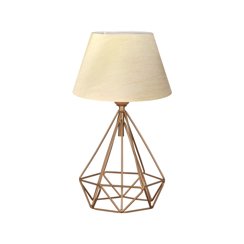 Επιτραπέζιο Φωτιστικό PWL-1080 Ε27 Μπεζ-Χρυσό Φ22x39