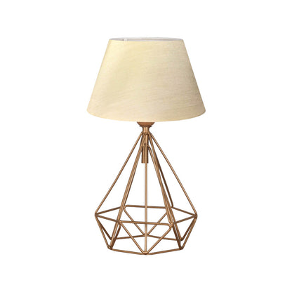 Επιτραπέζιο Φωτιστικό PWL-1080 Ε27 Μπεζ-Χρυσό Φ22x39