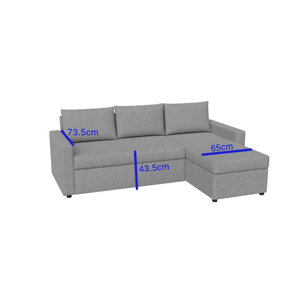 Γωνιακός Καναπές Κρεβάτι Concept με Αναστρέψιμη Γωνία & Αποθηκευτικό Χώρο Καφέ 218x153x80