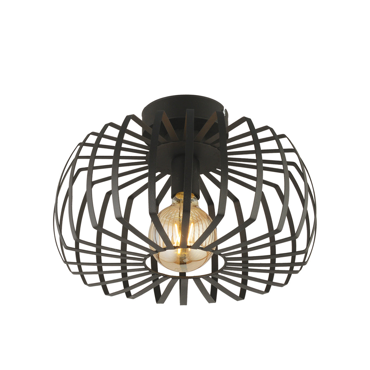 STAR 202-0054 Μοντέρνο Φωτιστικό Οροφής Πλέγμα Μονόφωτο 1 x E27 IP20 Μαύρο Μέταλλο - Μ40 x Π40 x Υ27cm