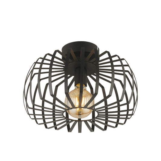 STAR 202-0054 Μοντέρνο Φωτιστικό Οροφής Πλέγμα Μονόφωτο 1 x E27 IP20 Μαύρο Μέταλλο - Μ40 x Π40 x Υ27cm