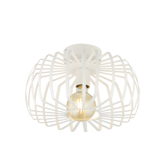 STAR 202-0055 Μοντέρνο Φωτιστικό Οροφής Πλέγμα Μονόφωτο 1 x E27 IP20 Λευκό Μέταλλο - Μ40 x Π40 x Υ27cm