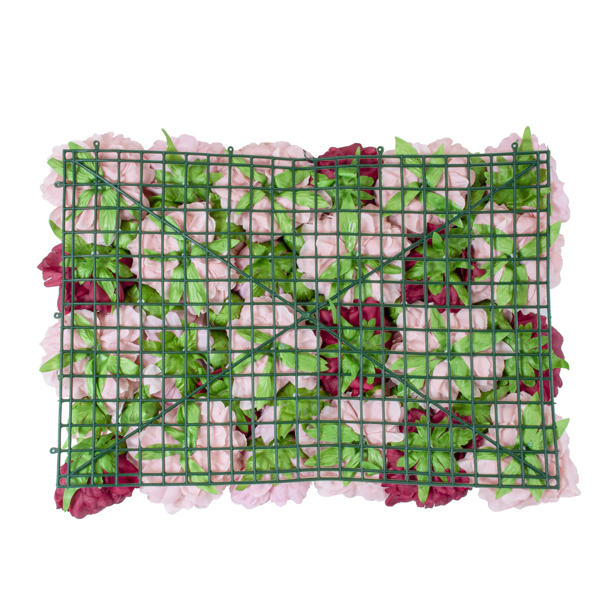 ROSES STORY 20355 Τεχνητό Διακοσμητικό Πάνελ Λουλουδιών - Κάθετος Κήπος σύνθεση Ροζ & Βυσσινί Τριαντάφυλλα Μ40 x Π60 x Υ8cm