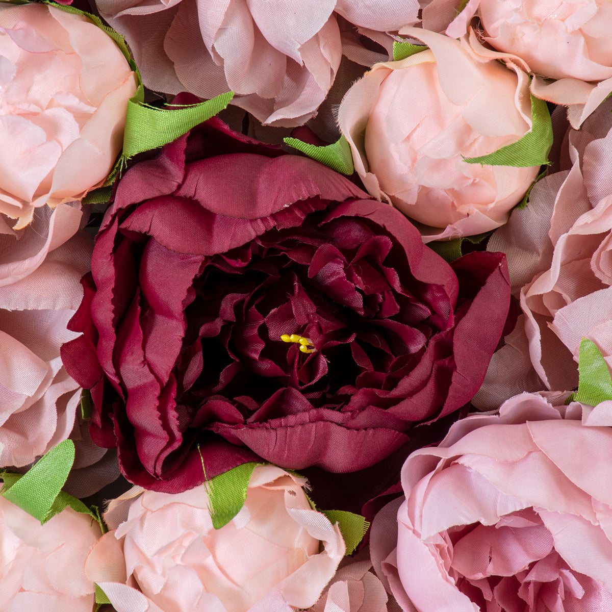 ROSES STORY 20355 Τεχνητό Διακοσμητικό Πάνελ Λουλουδιών - Κάθετος Κήπος σύνθεση Ροζ & Βυσσινί Τριαντάφυλλα Μ40 x Π60 x Υ8cm