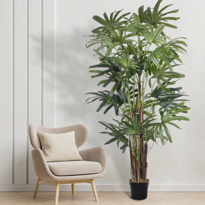 BROADLEAF LADY PALM TREE 20385 Τεχνητό Διακοσμητικό Φυτό Πλατύφυλλος Φοίνικας Μπαμπού Υ200cm