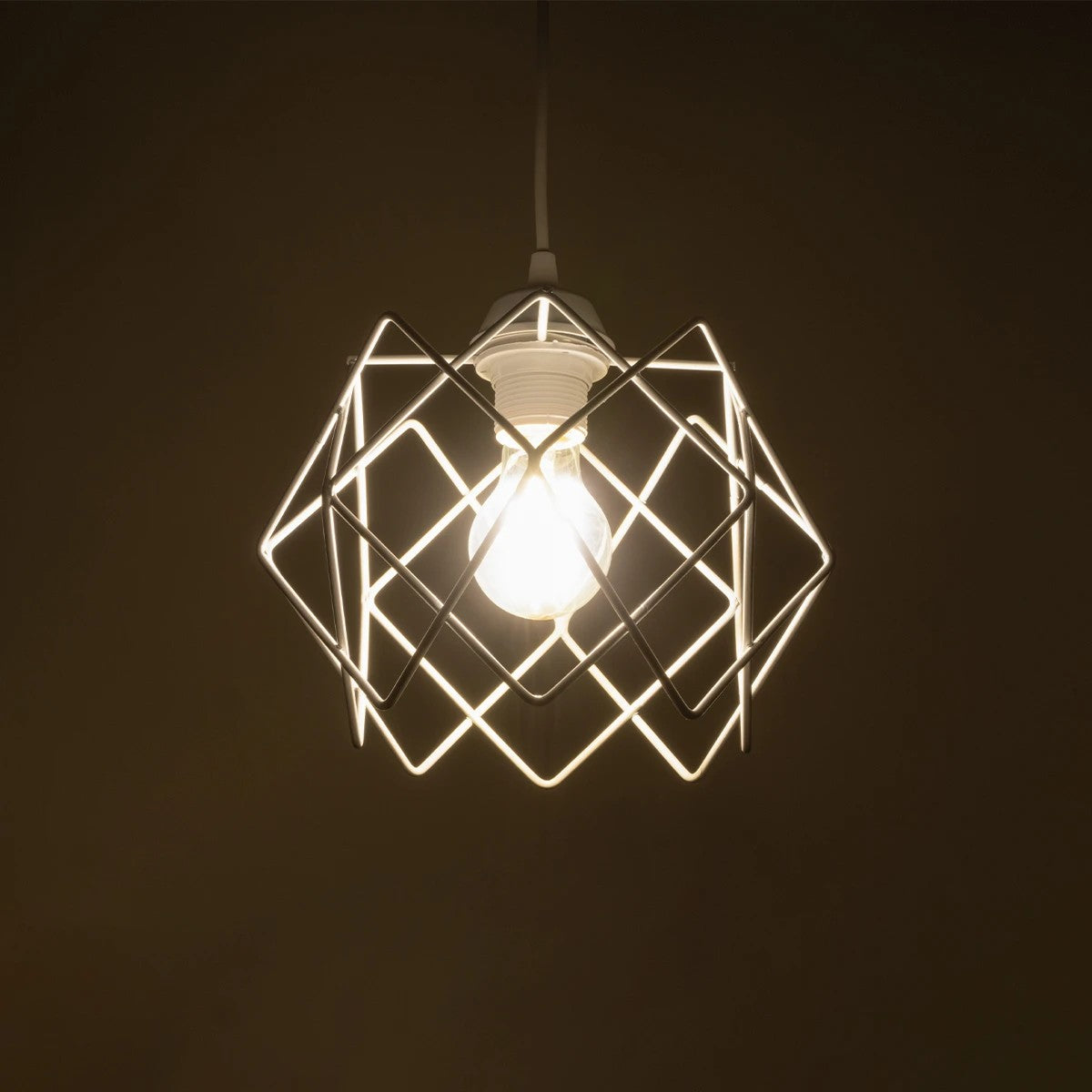 VORTEX 203-0001 Μοντέρνο Κρεμαστό Φωτιστικό Οροφής με Ντουί 1 x E27 AC 220-240V IP20 - Λευκό - Μ23.5 x Π23.5 x Υ20