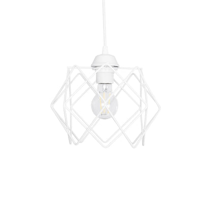 VORTEX 203-0001 Μοντέρνο Κρεμαστό Φωτιστικό Οροφής με Ντουί 1 x E27 AC 220-240V IP20 - Λευκό - Μ23.5 x Π23.5 x Υ20