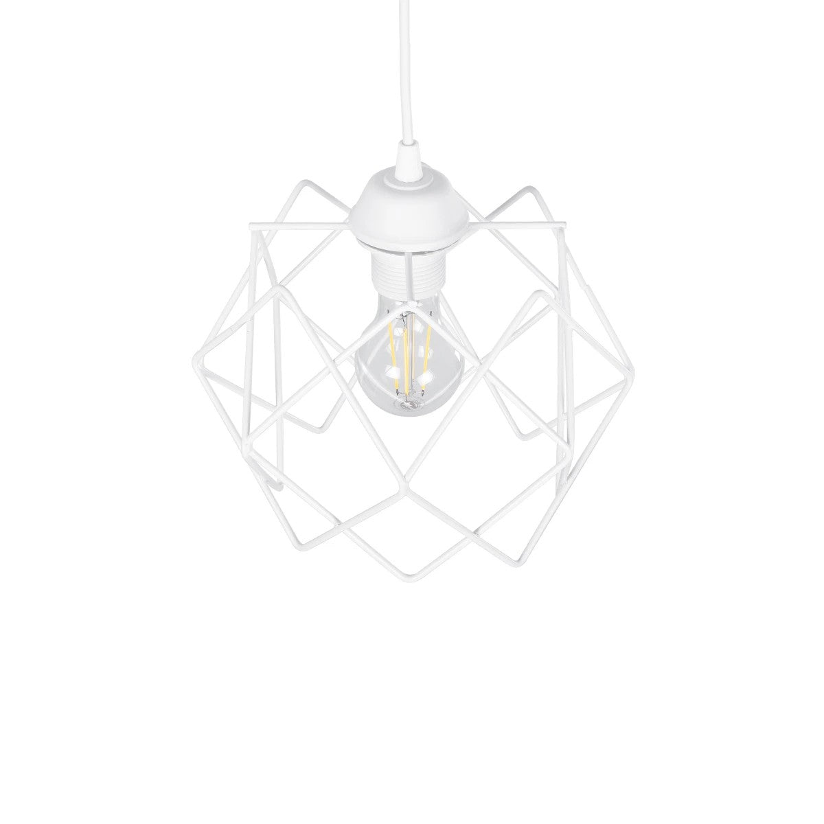 VORTEX 203-0001 Μοντέρνο Κρεμαστό Φωτιστικό Οροφής με Ντουί 1 x E27 AC 220-240V IP20 - Λευκό - Μ23.5 x Π23.5 x Υ20