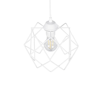 VORTEX 203-0001 Μοντέρνο Κρεμαστό Φωτιστικό Οροφής με Ντουί 1 x E27 AC 220-240V IP20 - Λευκό - Μ23.5 x Π23.5 x Υ20