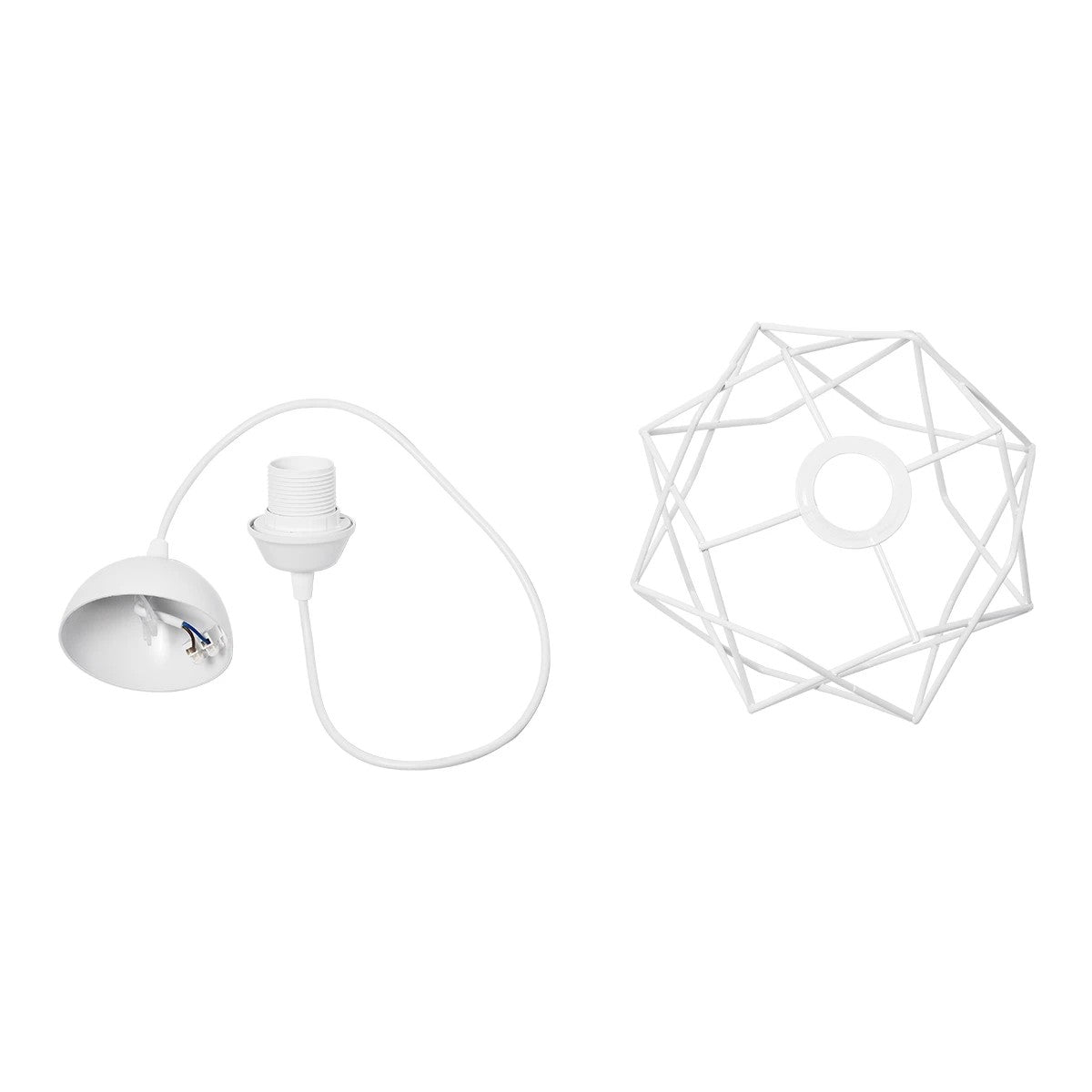 VORTEX 203-0001 Μοντέρνο Κρεμαστό Φωτιστικό Οροφής με Ντουί 1 x E27 AC 220-240V IP20 - Λευκό - Μ23.5 x Π23.5 x Υ20