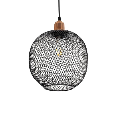 WIRE 203-0004 Μοντέρνο Κρεμαστό Φωτιστικό Οροφής με Ντουί 1 x E27 AC 220-240V IP20 - Μαύρο & Χάλκινο - Μ25 x Π25 x Υ30