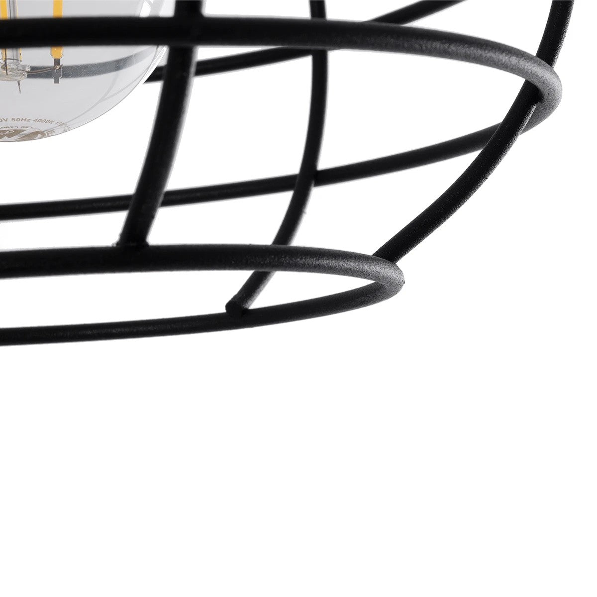 TALAH 203-0008 Vintage Κρεμαστό Φωτιστικό Σχοινί Μονόφωτο 1 x E27 IP20 Μαύρο Μέταλλο με Μπεζ Σχοινί - Μ14 x Π14 x Υ61.5cm