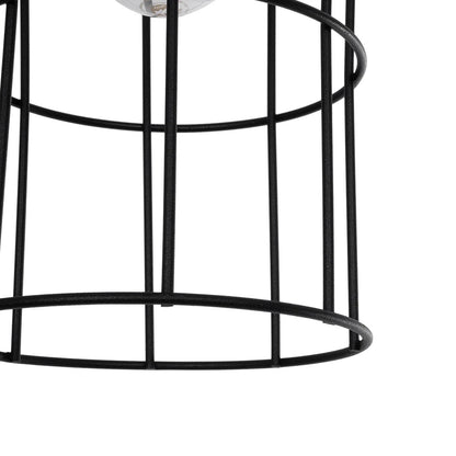 TALAH 203-0009 Vintage Κρεμαστό Φωτιστικό Σχοινί Μονόφωτο 1 x E27 IP20 Μαύρο Μέταλλο με Μπεζ Σχοινί - Μ14 x Π14 x Υ90cm