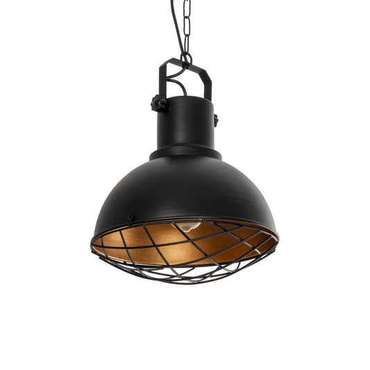 SIERRA 203-0011 Vintage Κρεμαστό Φωτιστικό Οροφής με Ντουί 1 x E27 AC 220-240V IP20 - Μαύρο & Χρυσό - Μ30 x Π30 x Υ40