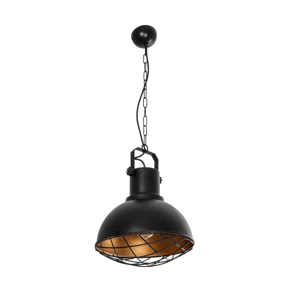 SIERRA 203-0011 Vintage Κρεμαστό Φωτιστικό Οροφής με Ντουί 1 x E27 AC 220-240V IP20 - Μαύρο & Χρυσό - Μ30 x Π30 x Υ40