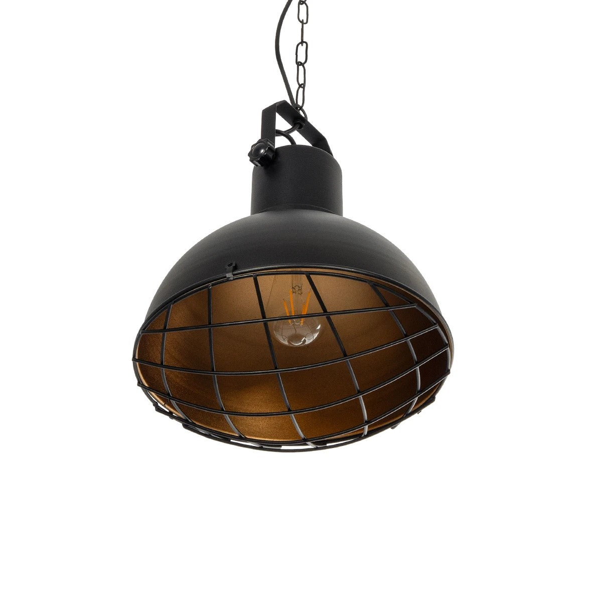 SIERRA 203-0011 Vintage Κρεμαστό Φωτιστικό Οροφής με Ντουί 1 x E27 AC 220-240V IP20 - Μαύρο & Χρυσό - Μ30 x Π30 x Υ40