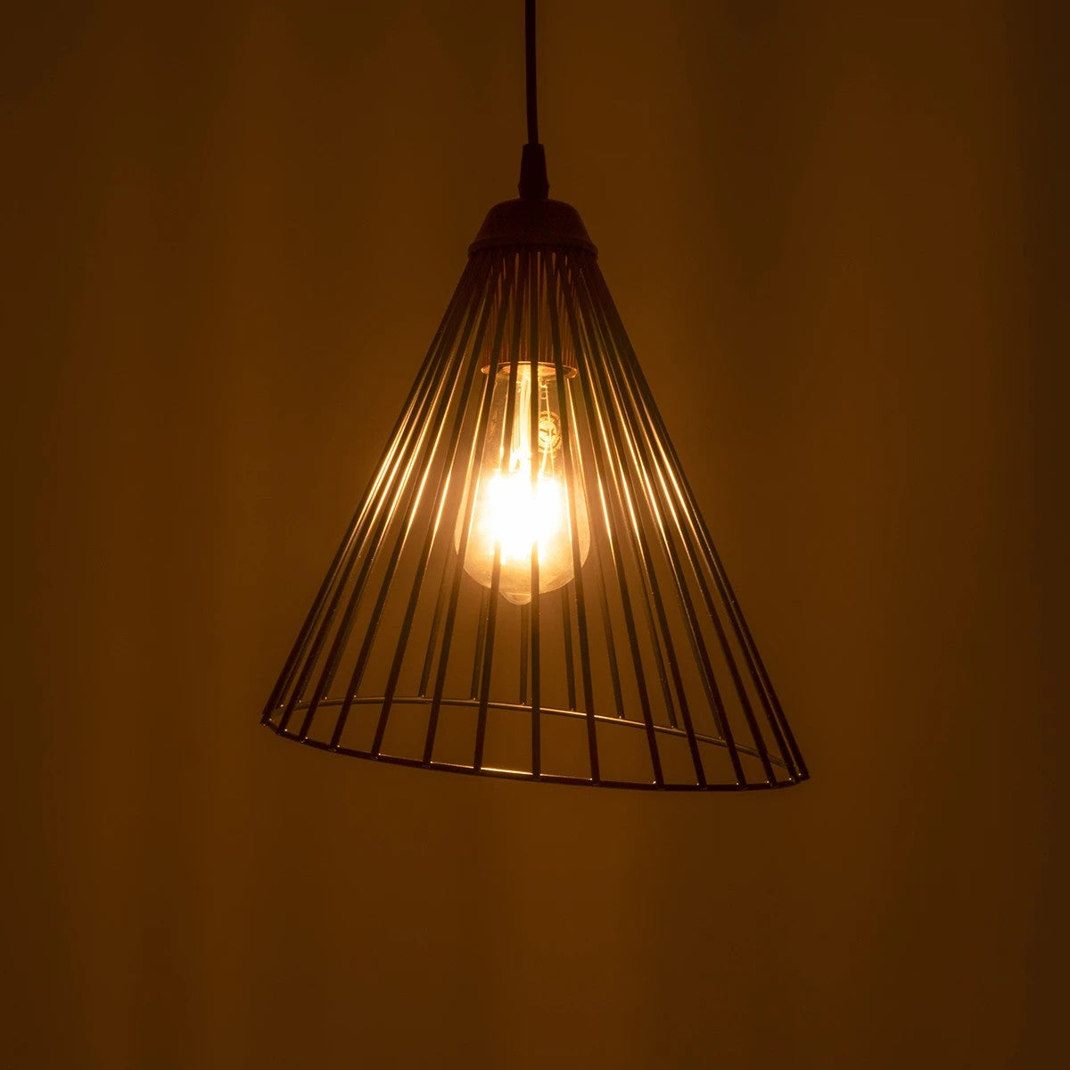 ARCWIRE 203-0015 Μοντέρνο Κρεμαστό Φωτιστικό Πλέγμα Μονόφωτο 1 x E27 IP20 Μαύρο Σύρμα - Μ24 x Π24 x Υ90cm