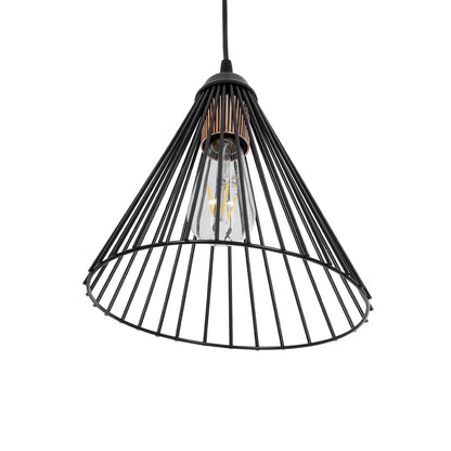 ARCWIRE 203-0015 Μοντέρνο Κρεμαστό Φωτιστικό Πλέγμα Μονόφωτο 1 x E27 IP20 Μαύρο Σύρμα - Μ24 x Π24 x Υ90cm
