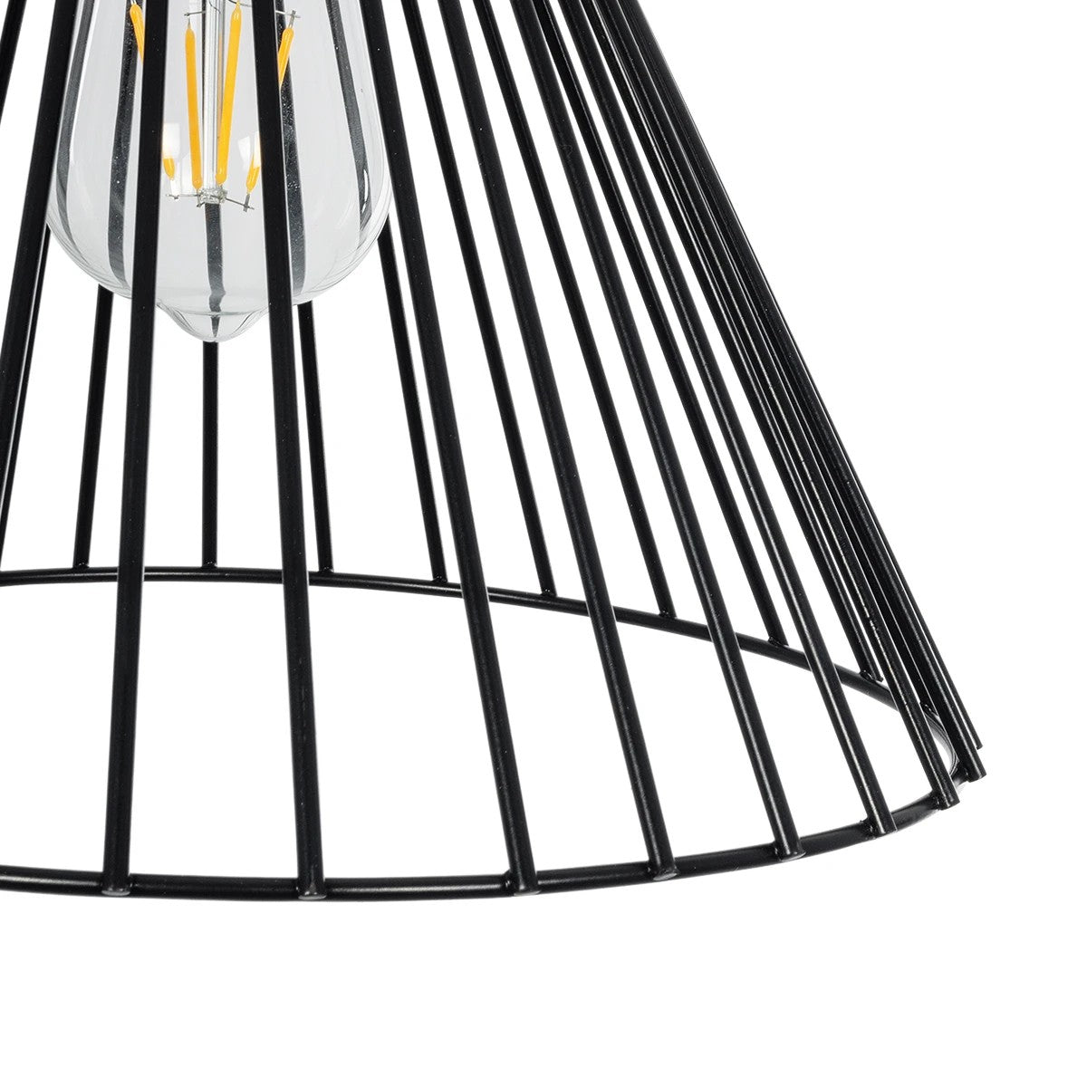 ARCWIRE 203-0015 Μοντέρνο Κρεμαστό Φωτιστικό Πλέγμα Μονόφωτο 1 x E27 IP20 Μαύρο Σύρμα - Μ24 x Π24 x Υ90cm