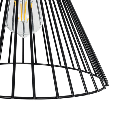 ARCWIRE 203-0015 Μοντέρνο Κρεμαστό Φωτιστικό Πλέγμα Μονόφωτο 1 x E27 IP20 Μαύρο Σύρμα - Μ24 x Π24 x Υ90cm