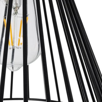 ARCWIRE 203-0015 Μοντέρνο Κρεμαστό Φωτιστικό Πλέγμα Μονόφωτο 1 x E27 IP20 Μαύρο Σύρμα - Μ24 x Π24 x Υ90cm