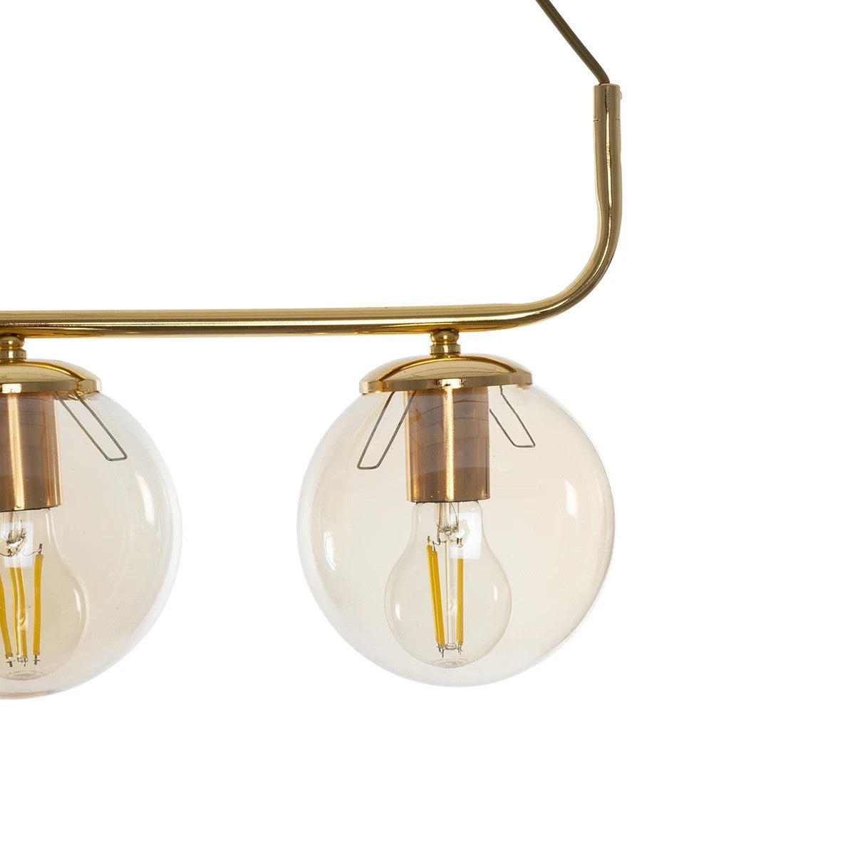 LATTICE 203-0019 Μοντέρνο Φωτιστικό Οροφής Ράγα Πολύφωτο 4 x E27 IP20 Χρυσό Μέταλλο με Μελί Γυαλί - Μ78 x Π35 x Υ62cm