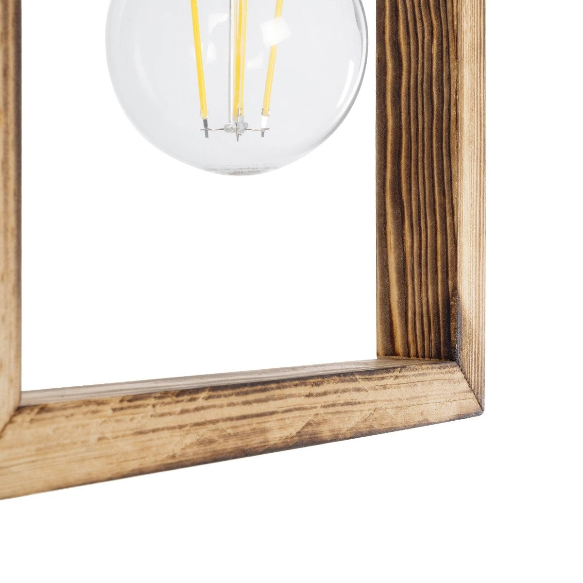 EDISON 203-0020 Vintage Κρεμαστό Φωτιστικό Ανάρτηση Μονόφωτο 1 x E27 IP20 Μπεζ Ξύλο - Μ18.5 x Π18.5 x Υ66cm