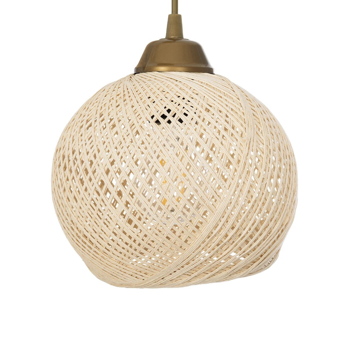 YASAM 203-0024 Vintage Κρεμαστό Φωτιστικό Οροφής με Ντουί 3 x E27 AC 220-240V IP20 - Μπεζ & Χρυσό - Μ42 x Π42 x Υ54