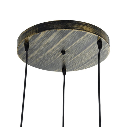 YASAM 203-0025 Vintage Κρεμαστό Φωτιστικό Οροφής με Ντουί 3 x E27 AC 220-240V IP20 - Καφέ - Μ42 x Π42 x Υ54