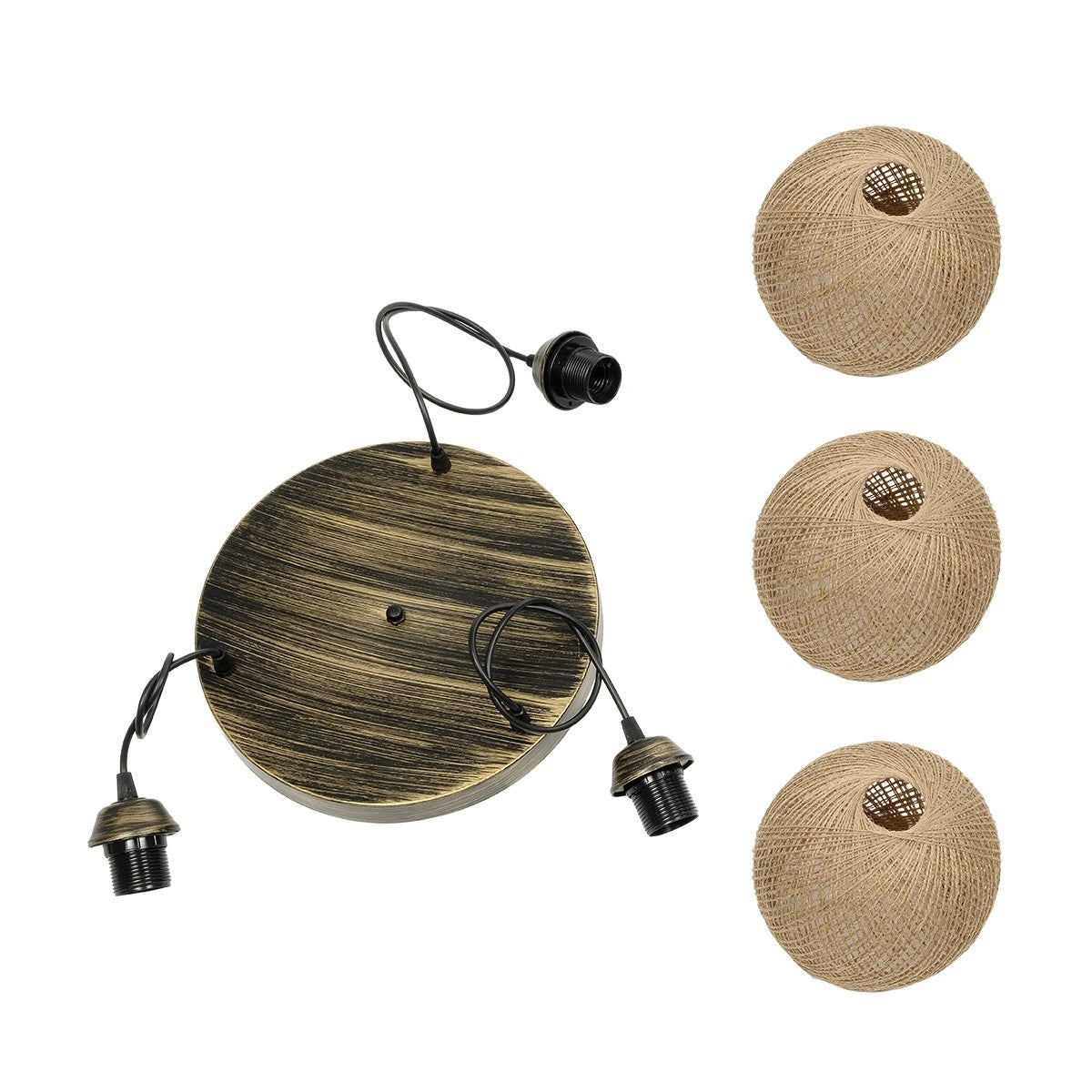 YASAM 203-0025 Vintage Κρεμαστό Φωτιστικό Οροφής με Ντουί 3 x E27 AC 220-240V IP20 - Καφέ - Μ42 x Π42 x Υ54