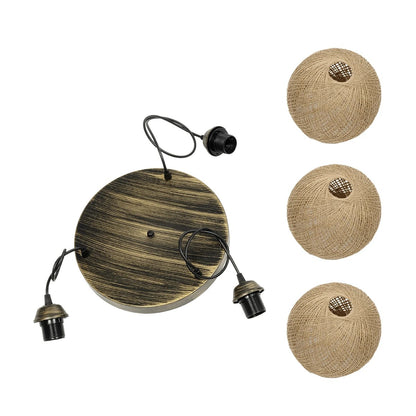 YASAM 203-0025 Vintage Κρεμαστό Φωτιστικό Οροφής με Ντουί 3 x E27 AC 220-240V IP20 - Καφέ - Μ42 x Π42 x Υ54