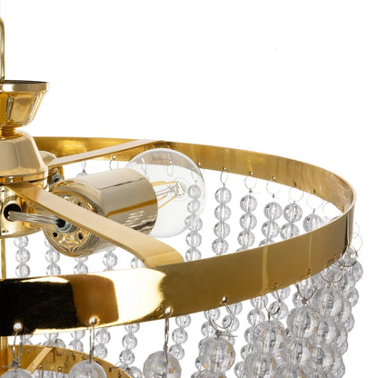 CRYSTAL 203-0028 Κλασικό Κρεμαστό Φωτιστικό Κρύσταλλα Τετράφωτο 4 x E27 IP20 Χρυσό Μέταλλο με Διάφανο Κρύσταλλο - Μ40 x Π44 x Υ73cm