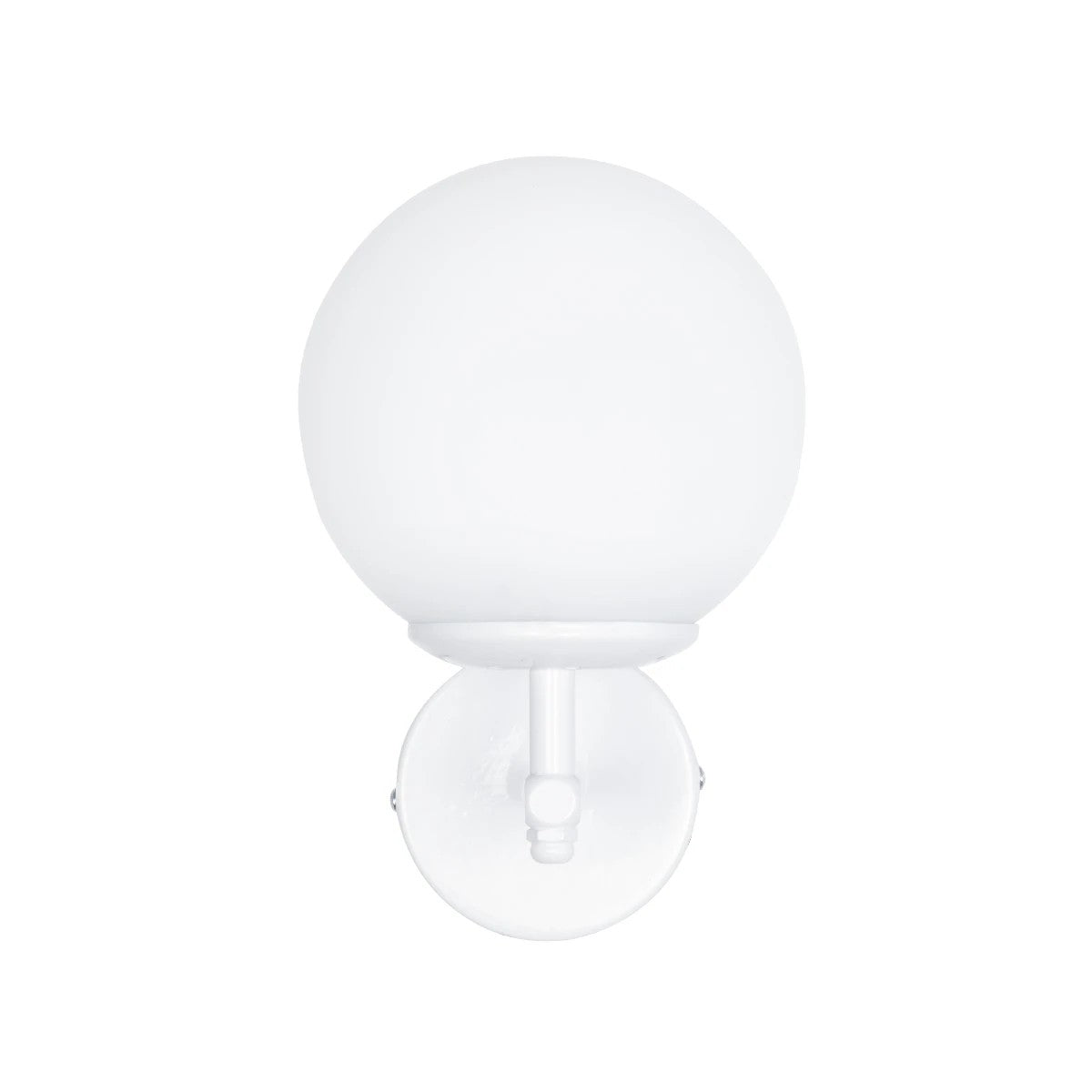 DALPH 203-0030 Vintage Επιτοίχιο Φωτιστικό Απλίκα Μονόφωτο 1 x E27 IP20 Λευκό Μέταλλο με Λευκό Γυαλί - M15 x Π18 x Υ24.5cm