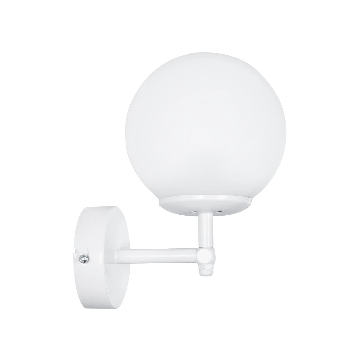 DALPH 203-0030 Vintage Επιτοίχιο Φωτιστικό Απλίκα Μονόφωτο 1 x E27 IP20 Λευκό Μέταλλο με Λευκό Γυαλί - M15 x Π18 x Υ24.5cm